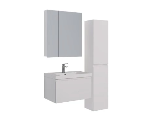 Шкаф зеркальный Lemark UNIVERSAL 70х80 см 2-х дверный, цвет корпуса: Белый глянец