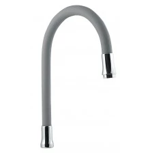 Излив гибкий из силикона,с аэратором, цвет серый., СЛАВЕН, 113