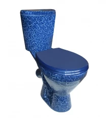 ЭЛЕГАНТ Унитаз-компакт косой вып., нижн. подв., с арм. и сид."Уклад", крепл., кракелюр синий. ROSA