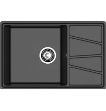 GRANFEST Мойка композит VERTEX, GF-V-780L, чаш+кр 780*500, черный