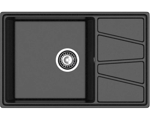 GRANFEST Мойка композит VERTEX, GF-V-780L, чаш+кр 780*500, черный