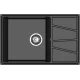 GRANFEST Мойка композит VERTEX, GF-V-780L, чаш+кр 780*500, черный