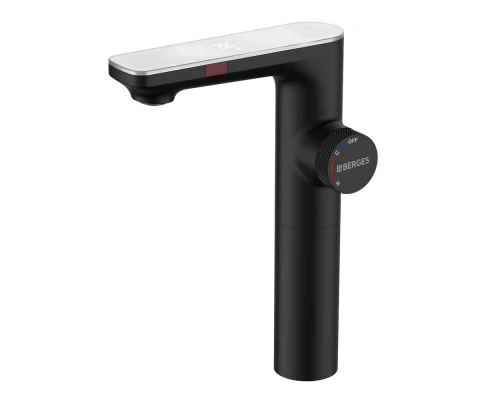 Смеситель для раковины MORANS сенсорный высокий, черный матовый, BERGES