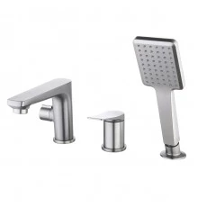 Bronx Смеситель для ванны, монолит.корот.излив166мм  на борт на 3 отв,р/ОД, графит, LM, LM3745GM