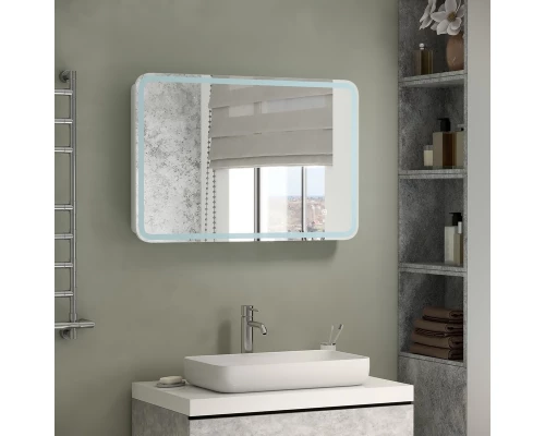 Зеркало-шкаф Tokio Led 900х530 с розеткой, сенсор на касание