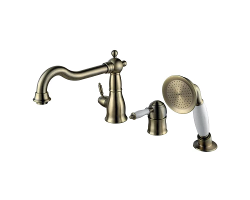 Villa Смеситель для ванны, на борт 3отв. с изливом 221мм, р/ОД, бронза, LM, LM4845B