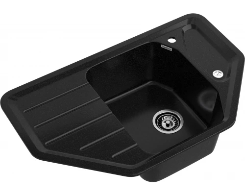 GRANFEST Мойка композит CORNER  GF-C--800E угловая 800*500мм  черный  арт.GF-