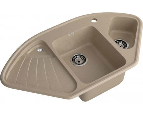 GRANFEST Мойка композит CORNER  GF-C--1040E угловая 1039*560мм  песочный арт.GF-