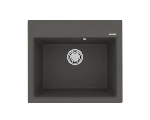 Кухонная мойка Lemark HANKA 570 врезная прямоугольная из кварцгранита, Серый шёлк
