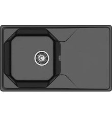 GRANFEST Мойка композит UNIQUE, GF-U-840L, чаш+кр 840*500, черный