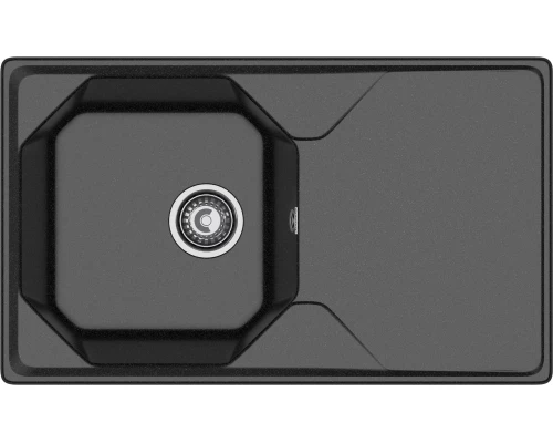 GRANFEST Мойка композит UNIQUE, GF-U-840L, чаш+кр 840*500, черный