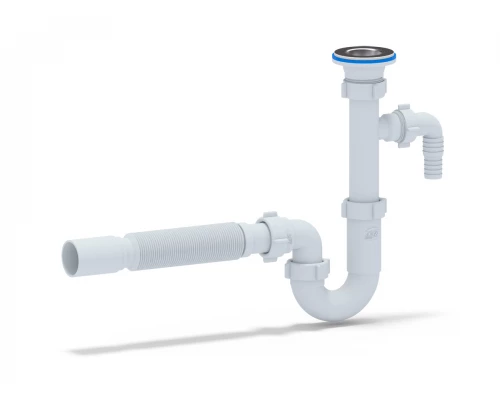 Сифон Ани 1 1/4*32 прямоточный с отводом для с/м и г/т 32*40, ANI PLAST