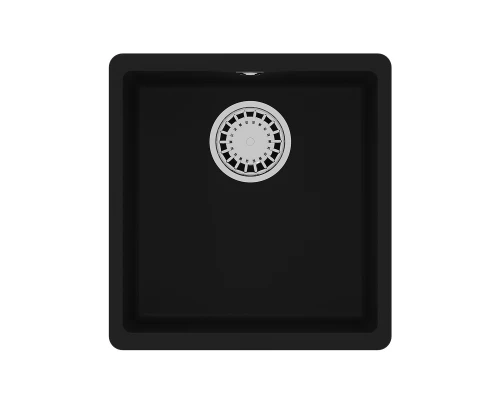 Кухонная мойка Lemark SINARA 400-U подстольного монтажа из кварцгранита, Антрацит 