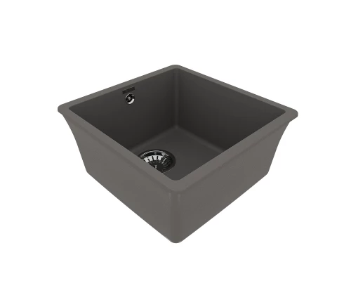 Кухонная мойка Lemark SINARA 400-U подстольного монтажа из кварцгранита, Серый шёлк