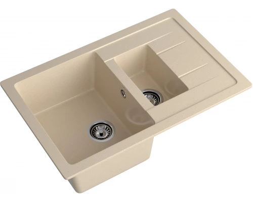 GRANFEST Мойка композит QUADRO GF-Q--775KL 1.5-чаш+крыло 775*500мм, кашемир