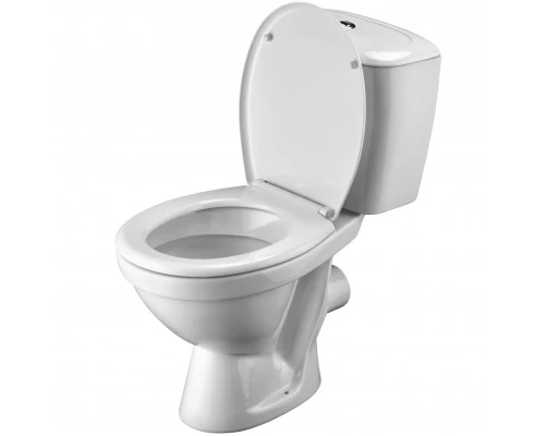 ПАЛЛАДА Унитаз-компакт, горизонт. выпуск, 2-х реж. арматура, сиденье полипропилен. САНТЕК