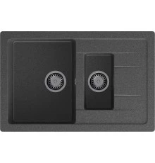 GRANFEST Мойка композит QUADRO GF-Q--775KL 1.5-чаш+крыло 775*500мм графит арт.GF-