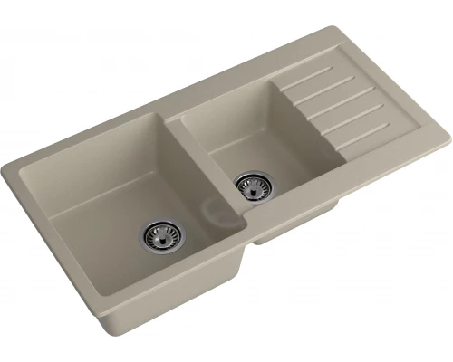 GRANFEST Мойка композит PRACTIK GF-P--980KL  2 чаши с  крылом 980*510 мм топаз  арт.GF-
