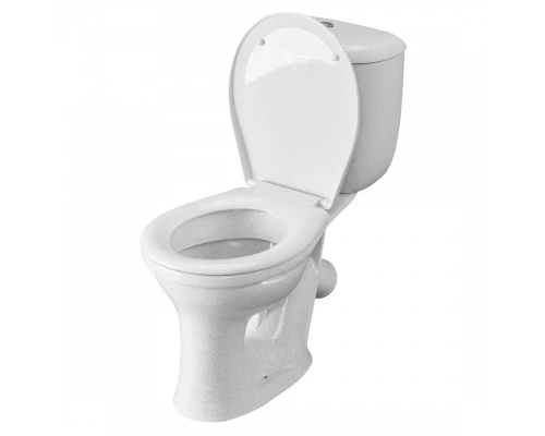 Унитаз-компакт Виктория косой выпуск, н/п., кноп. арматурой и сиденьем полипропилен, крап на белом S
