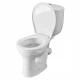 Унитаз-компакт Виктория косой выпуск, н/п., кноп. арматурой и сиденьем полипропилен, крап на белом S