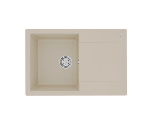 Кухонная мойка Lemark IMANDRA 760 врезная прямоугольная с крылом из кварцгранита, Бежевый