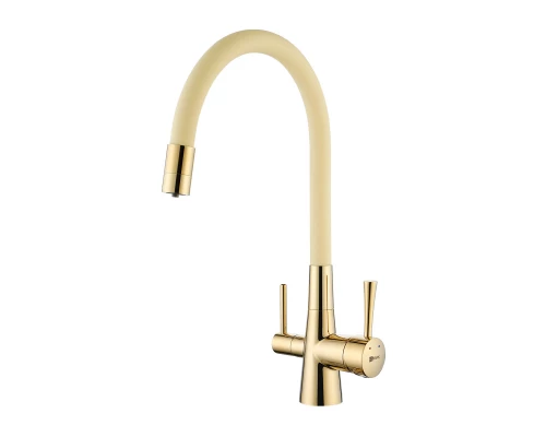 Comfort Смеситель для кухни, гиб.излив 228мм фильтр.воды, р/ОД, золото/беже, LM, LM3075G-Beige