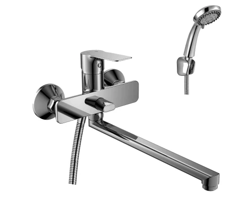 RS27 Смеситель для ванны, с плоск.изливом 350мм, р/ОД, хром, ROS, RS27-33