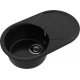 GRANFEST Мойка композит RONDO GF-R--750L  чаша с крылом 750*460мм   черный арт.GF-