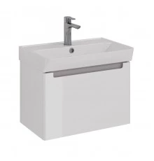 Тумба Lemark BUNO MINI, 60 см под 1 раковину, подвесная, 1 ящик, цвет планки: Серый, цвет корпуса, ф