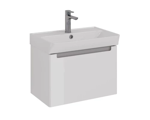 Тумба Lemark BUNO MINI, 60 см под 1 раковину, подвесная, 1 ящик, цвет планки: Серый, цвет корпуса, ф