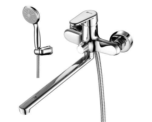 Point Смеситель для ванны, плоск.пов.излив 300мм, р/ОД, хром, LM, LM0351C