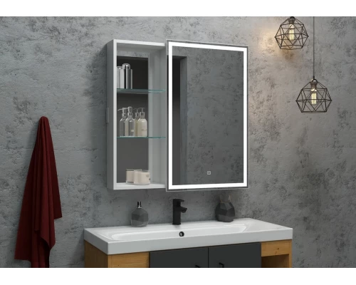 Зеркало-шкаф Aperio LED 800х800 правый с розеткой