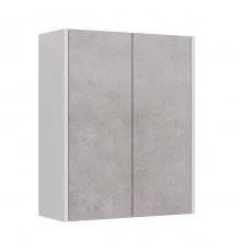Шкаф Lemark COMBI 60 см подвесной, 2-х дверный, цвет фасада: Бетон, цвет корпуса: Белый глянец