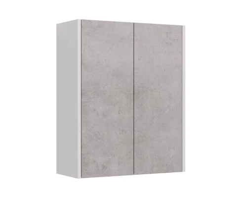 Шкаф Lemark COMBI 60 см подвесной, 2-х дверный, цвет фасада: Бетон, цвет корпуса: Белый глянец