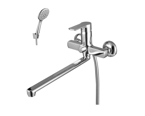 Plus_Grace Смеситель для ванны, плоск.пов.излив 300мм лейка, р/ОД, хром, LM, LM1551C