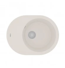 Кухонная мойка Lemark LACHA 620 врезная овальная с крылом из кварцгранита, Жасмин 