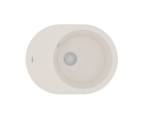 Кухонная мойка Lemark LACHA 620 врезная овальная с крылом из кварцгранита, Жасмин 