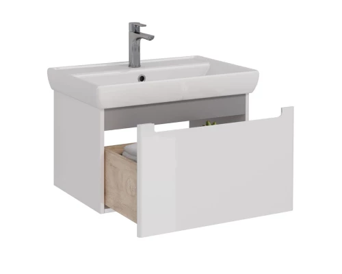 Тумба Lemark BUNO MINI 70 см под 1 раковину, подвесная, 1 ящик, цвет планки: Серый, цвет корпуса, фа