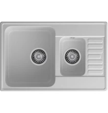 GranFest QUARZ (ECO-21К) Мойка 1.5-чаш+кр. 740*480 (серый)