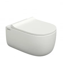 Унитаз подвесной EGO XL, микролифт, быстросъемное, белый матовый, BERGES