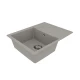 Кухонная мойка Lemark IMANDRA 640 врезная прямоугольная с крылом из кварцгранита, Грей