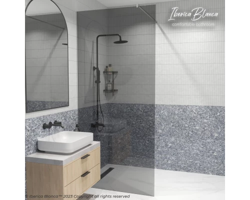 Душевая перегородка IBERICA BLANCA Mod.602 Walk In тонированное стекло/хром 120х200см (IB602.TC.200.120)