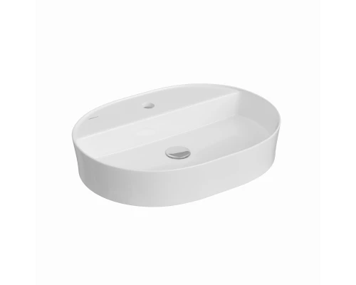 Раковина Ego SL накладная овал 60х45 см, с отверстием под смеситель, овальная, белый глянец, BERGES
