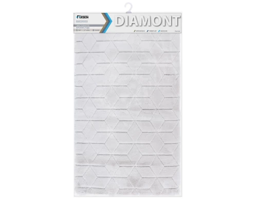 Коврик для ванной 1-ый Fixsen DIAMONT, FX-9050K, серый, 70х120 см