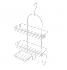 Полка прямоугольная двухэтажная с мыльницей белая Fixsen FX-970W