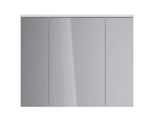 Шкаф зеркальный Lemark ZENON 100х80 см 3-х дверный, с козырьком-подсветкой, с розеткой, цвет корпуса