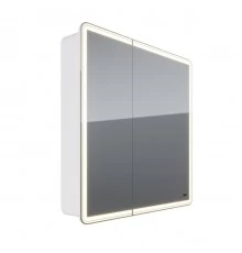 Шкаф зеркальный Lemark ELEMENT 80х80 см 2-х дверный, с подсветкой, с розеткой, цвет корпуса: Белый