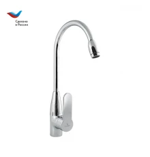 КОТТЕДЖ Смеситель для мойки с высоким изливом,круглым аэратором,одноручный, СЛАВЕН,Ф29