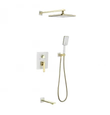 Mista Смеситель для ванны-душа, монт.излив 'Троп.дождь' лейка встроиный., р/ОД, золото, LM, LM6422WG