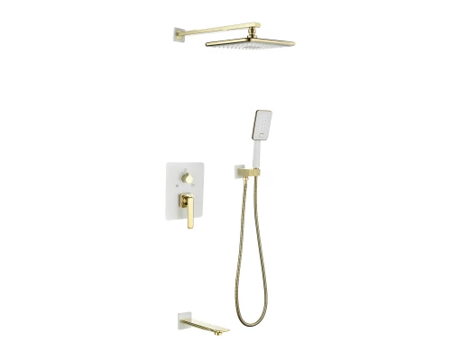 Mista Смеситель для ванны-душа, монт.излив 'Троп.дождь' лейка встроиный., р/ОД, золото, LM, LM6422WG